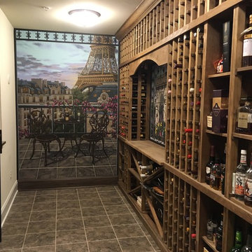 Paris/London Wine Cellar Murals by Tom Taylor of Mural Art LLC