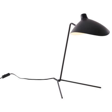 Black Steel Frame With Aluminum Adjustable Shade Table Lamp