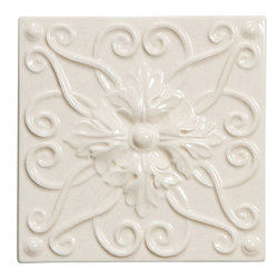 Gramercy Park Gate Deco in Bone China - Tile