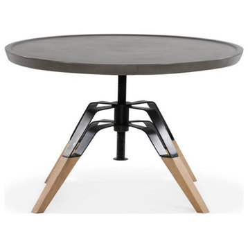 Zelena Modern Concrete and Oak Coffee Table