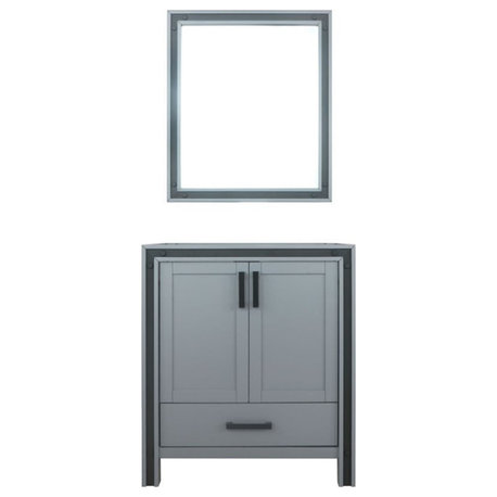 Lexora Home Ziva 30" Single Vanity with Mirror in Dark Gray