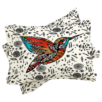 Deny Designs Julia Da Rocha Humming Bird In Paradise Pillow Shams, Queen