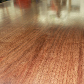 Live Edge Contemporary Black Walnut Table with Brass Base