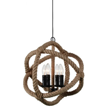 CWI Lighting 9706P17-4-101 4 Light Chandelier with Black Finish