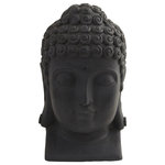 Nearly Natural - Buddha Head, Indoor and Outdoor - For certain types of decor, a Buddha head is an ideal accompaniment. If you have an Zen-like area, be it a room in your home, a reception area to a healing arts center, or a peace garden, this Buddha head will perfectly fit into the look, and give a spiritual sense of calm to all who gaze upon it. Small enough for anywhere, yet large enough to not get overshadowed, this remarkable piece also makes a great gift.