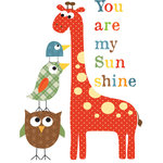Ellen Crimi-Trent - Colorful Animals Print Set, 8" - This Super cute design would look great in any boys nursery... fun giraffe and friends hanging out.