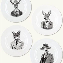 Personified Animal Plates (Set Of 4) - Dinner Plates