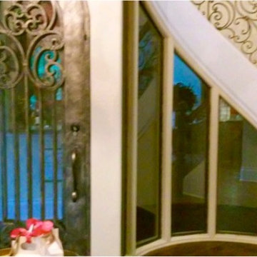 Iron Door and Windows Installed on Outside of Wine Cellar