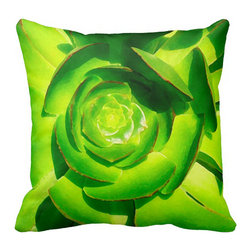 Green Succulent Pillow - Decorative Pillows