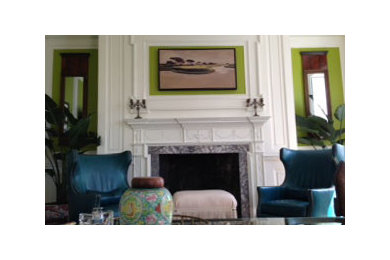 Eclectic living room photo in Charleston