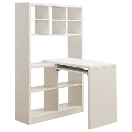 Scranton & Co Modern Wood Left and Right Facing Corner Desk in White