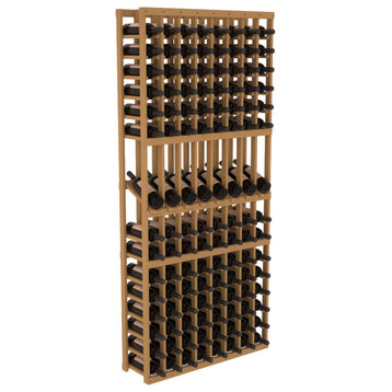 8 Column Display Row Wine Cellar, Pine, Oak Stain