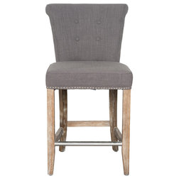 Transitional Bar Stools And Counter Stools Rolo Counter Stool, Gray