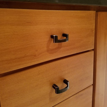 Garner's California custom maple kitchen cabinetry.