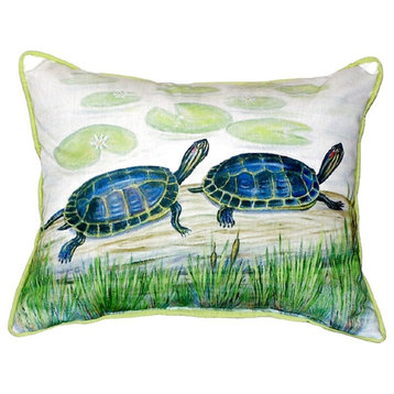 Two Turtles Small Indoor/Outdoor Pillow 11x14 - Set of Two