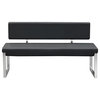 Knox Bench With Back and Stainless Steel Frame, Black