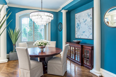 Inspiration for a transitional dining room remodel in Raleigh