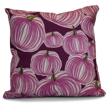 Pumpkins-A-Plenty Geometric Print Outdoor Pillow, Purple, 18"x18"