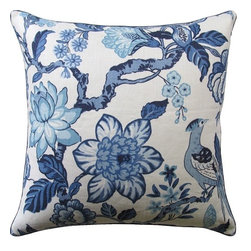 Huntington Bleu Throw Pillow - Decorative Pillows