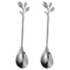 2 stainless steel delicate creative dessert stir spoon coffee spoon, silver twig
