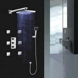 Trialo Solid Brass Color Changing Water Powered Led Shower - Showerheads And Body Sprays
