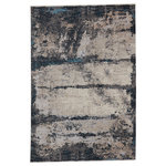 Jaipur Living - Vibe Trevena Abstract Gray and Gold Area Rug, Blue and Gray, 5'3"x7'6" - The Tunderra collection boasts a stunning, textural, and high-end look at accessible price. The Trevena rug showcases an abstract motif inspired by natural rock formations, offering depth and dimension in a rich gray, black, blue, and light taupe colorway. This durable and easy-to-clean polyester rug is ideal for heavily trafficked rooms of the home.