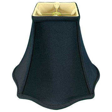 Royal Designs Flare Bottom Outside Square Bell Lamp Shade, Black, 5x12x9.25, Sin