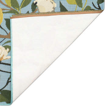 Esencia Floral Finches Indoor/Outdoor Mat Blue 2' x 2'10"