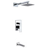 Aqua Piazza Brass Shower Set With 8" Square Rain Shower and Tub Filler