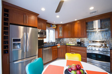 Example of a trendy kitchen design in New York