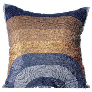 Grey Farmhouse Throw Pillows For Brown Couch Art Silk 20"x20", Golden Crest
