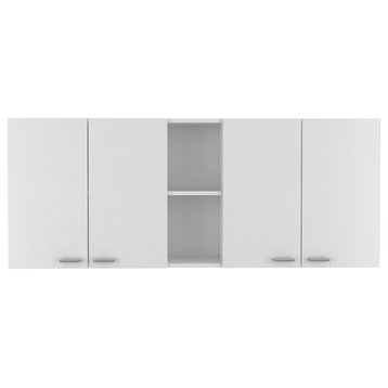 DEPOT E-SHOP Olimpo 150 Wall Cabinet with 2 Double Doors, White