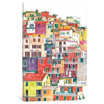 "Cinque Terre I" by Maja Wronska Canvas Print, 12"x8"