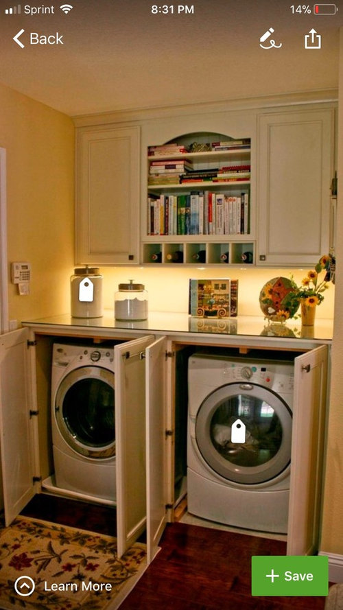 Minimalist Hiding Washer And Dryer In The Kitchen 