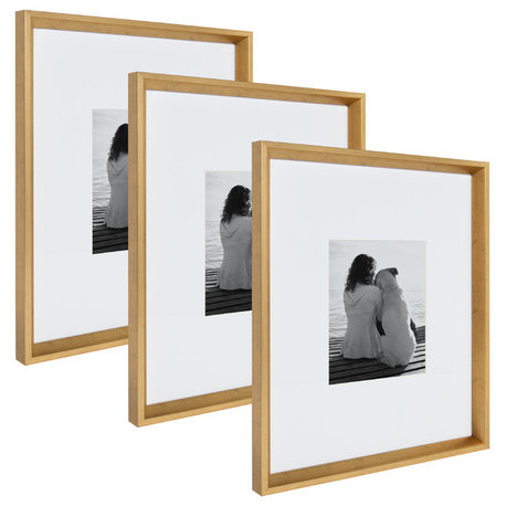 Calter 16x20 matted to 8x10 Wall Picture Frame, Set of 3, Gold