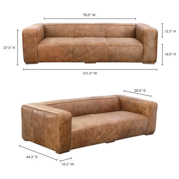 Bolton Sofa Open Road Brown Leather
