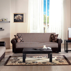 Enea 2 PC Living Room Set in Brown - Sofas