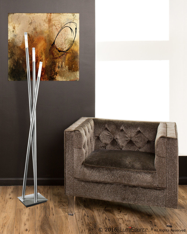 Icicle Modern Floor Lamp, Antique Metal, Stainless Steel