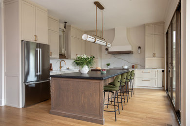 Example of a transitional kitchen design in Raleigh