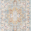 Pasargad Home Heritage Collection Power Loom Rug, Light Blue/Ivory, 2'6"x8'