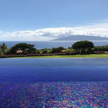 All Glass Tile Royal Blue Pool
