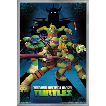 Teenage Mutant Ninja Turtles Assemble Poster, Silver Framed Version
