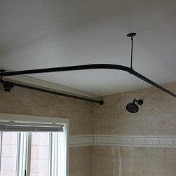 Oil Rubbed Bronze "U" Shaped Shower Rod - Shower Curtain Rods