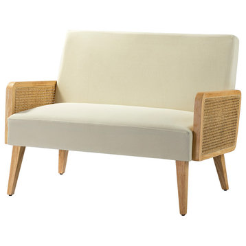 Wicker Arm Loveseat, Beige