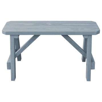 Pine Traditional Picnic Bench, Gray Stain, 3 Foot