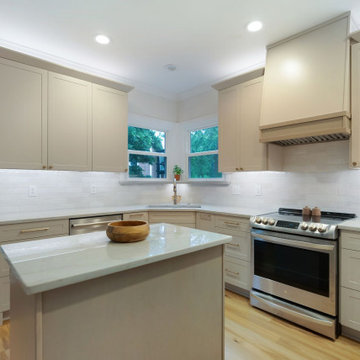 Transitional Kitchen Remodel Done With New Cabinets and Quartzite Countertop