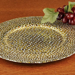 Snakeskin Antique Gold 13" Charger - Products