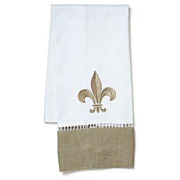Combo Linen Hand Towel, Fleur-de-Lis