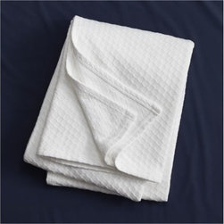 hive white king blanket | CB2 - Bedding