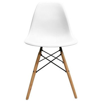 White, Modern Eiffel Dining Room Chair, Set of 4